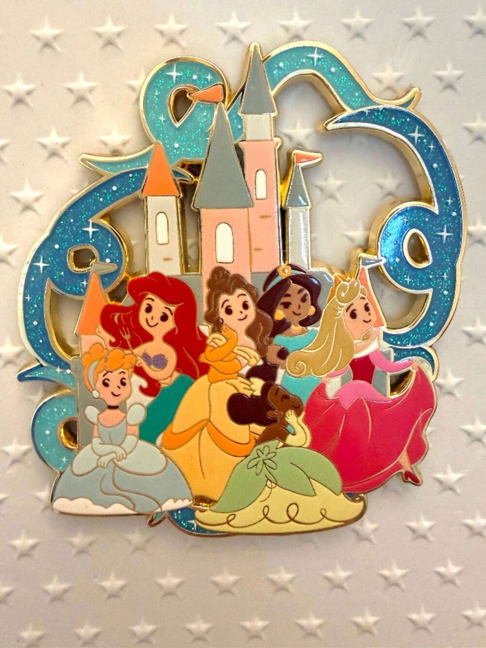 CHASER Disney Castle Cuties PALM Pin Ariel Belle Cinderella Aurora Tiana Jasmine